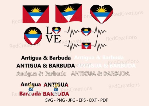 Antigua and Barbuda Flag Bundle Svg