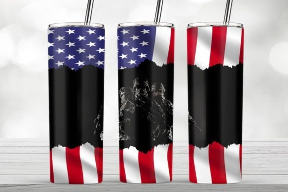 Army American Flag 20 Oz Tumbler Wrap: Graphics and Crafts in Action