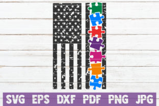 Autism USA Flag Graphics and Crafts
