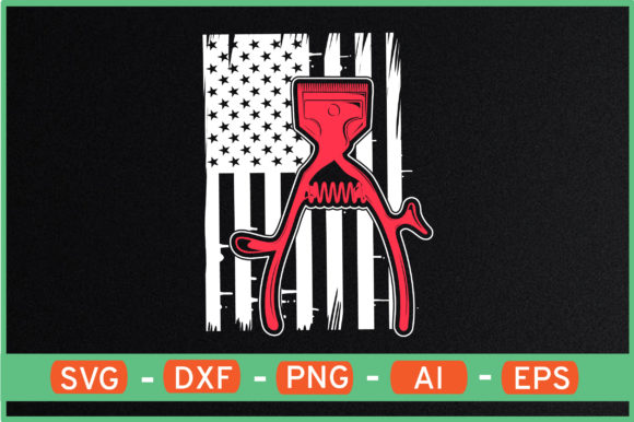 Barber with USA Flag Graphics and Crafts