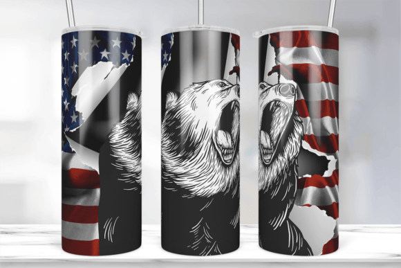 Bear American Flag 20Oz Tumbler: Graphics & Crafts for Branding