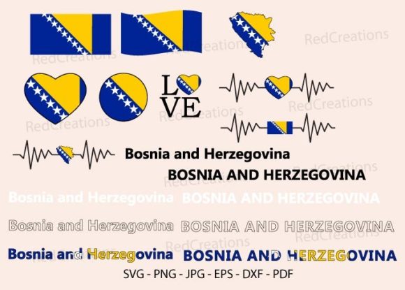 Bosnia and Herzegovina Flag Svg Bundle: Graphics and Crafts