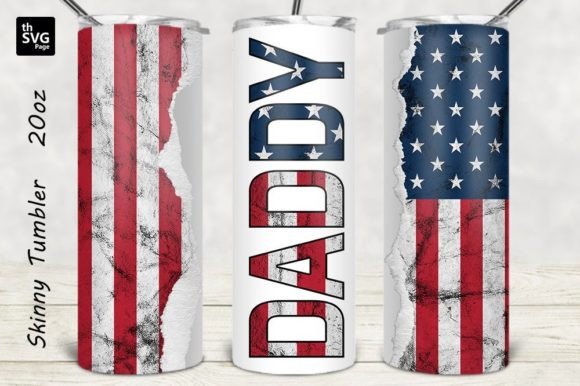 Daddy American Flag Tumbler Design: Graphics & Crafts for Local Branding