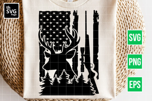 Deer Hunting American Flag SVG: Graphics for Crafts & Local Business