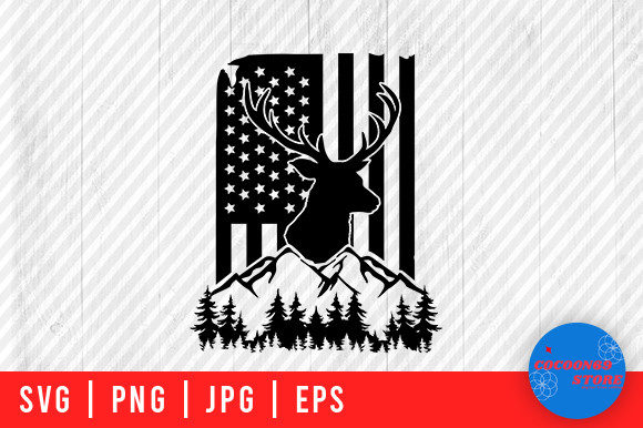 Deer Hunting with Flag Svg: Graphics and Crafts