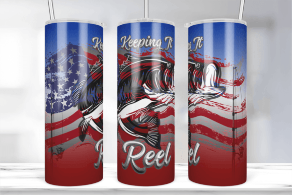 Fishing USA Flag 20Oz Tumbler Wrap Png: Graphics for Local Business Branding