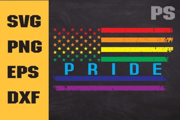 Gay Pride USA Flag SVG for Crafts