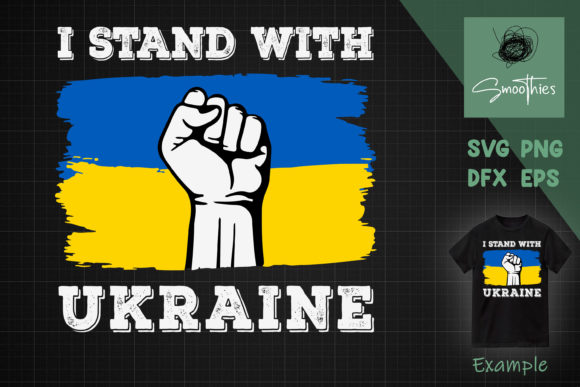 I Stand with Ukraine Ukrainian Flag Graphics and Crafts