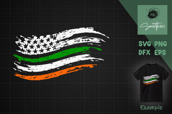 Irish American Flag St Patricks Day Graphics