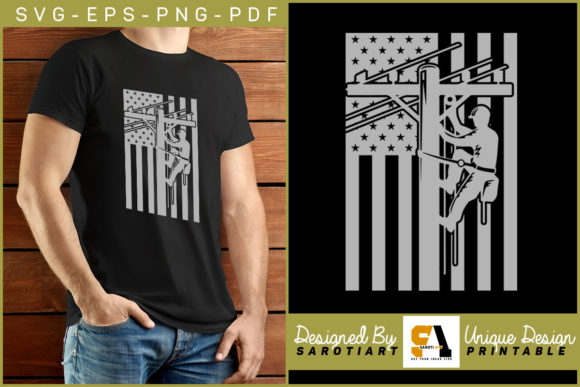 Lineman USA Flag Design – Graphics for Crafts