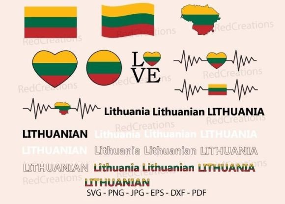 Lithuania Flag Bundle: Graphics and Crafts for Local Branding
