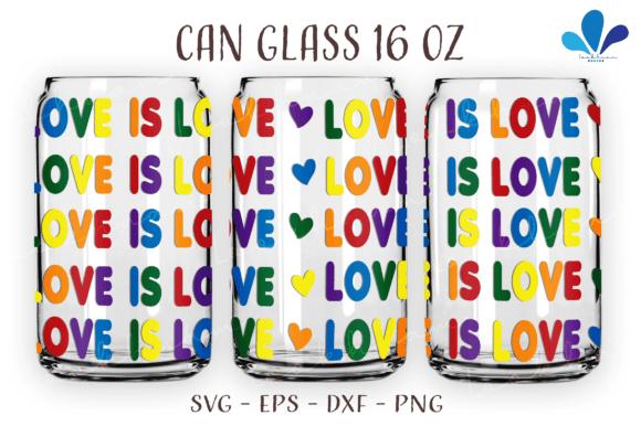 Love is Love Rainbow Pride Flag Can Wrap