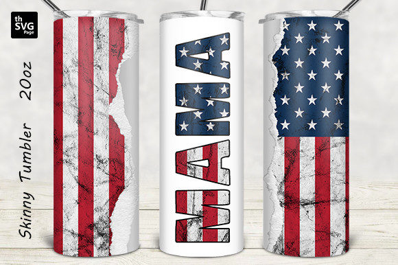 MAMA American Flag Tumbler Wrap