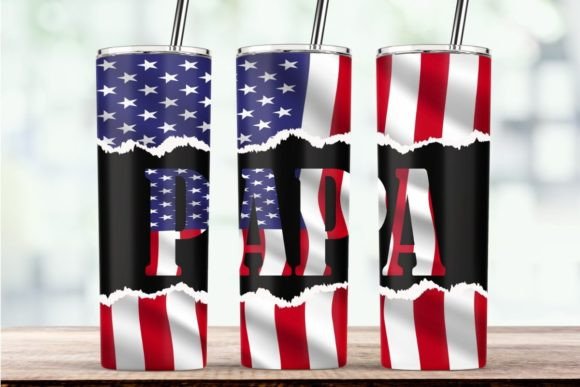 PAPA American Flag 20 Oz Tumbler Wrap