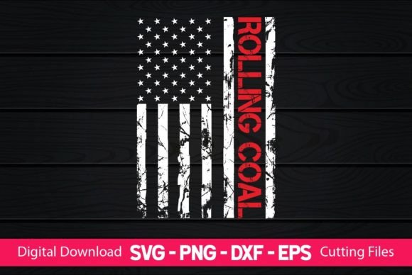 Rolling Coal American Flag Graphics for Crafts