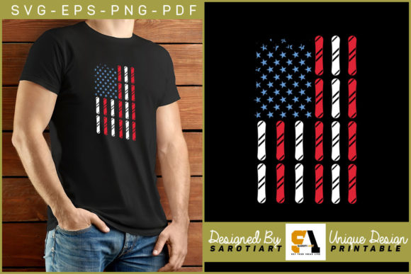 Snowboarding American Flag Design for Graphics and Crafts