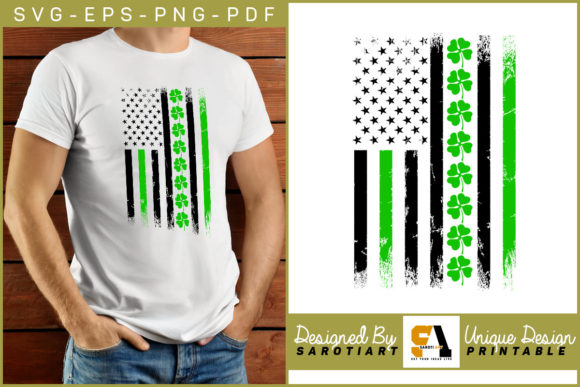 St. Patrick's Day with USA Flag Vector
