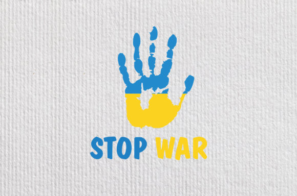 Stop War Hand Print Ukraine Flag Graphics and Crafts