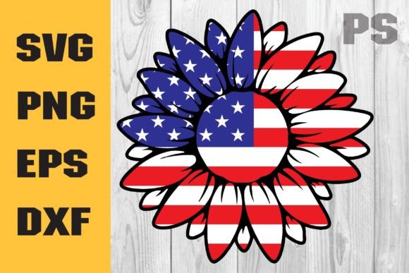 Sunflower American Flag SVG, Sunflower