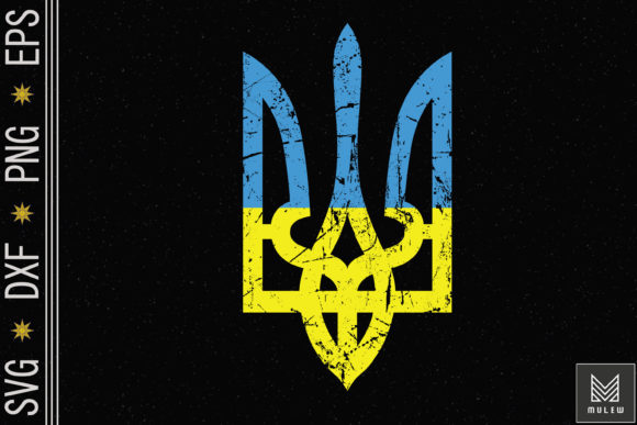 Ukrainian Flag Vintage Tryzub Ukraine Graphics and Crafts