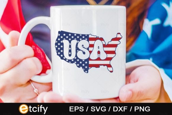 USA Map Flag Graphics for Crafts